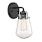 Designers Fountain Elliott 5in 1-Light Matte Black Industrial Indoor Vanity with Clear Glass Shade D216M-1B-MB - alternate 1